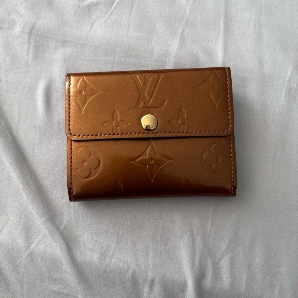 Louis Vuitton Bronze Vernis Leather Compact Monogram Wallet